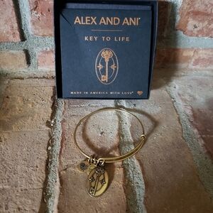 NWT Alex & Ani Gold Key to Life Bracelet